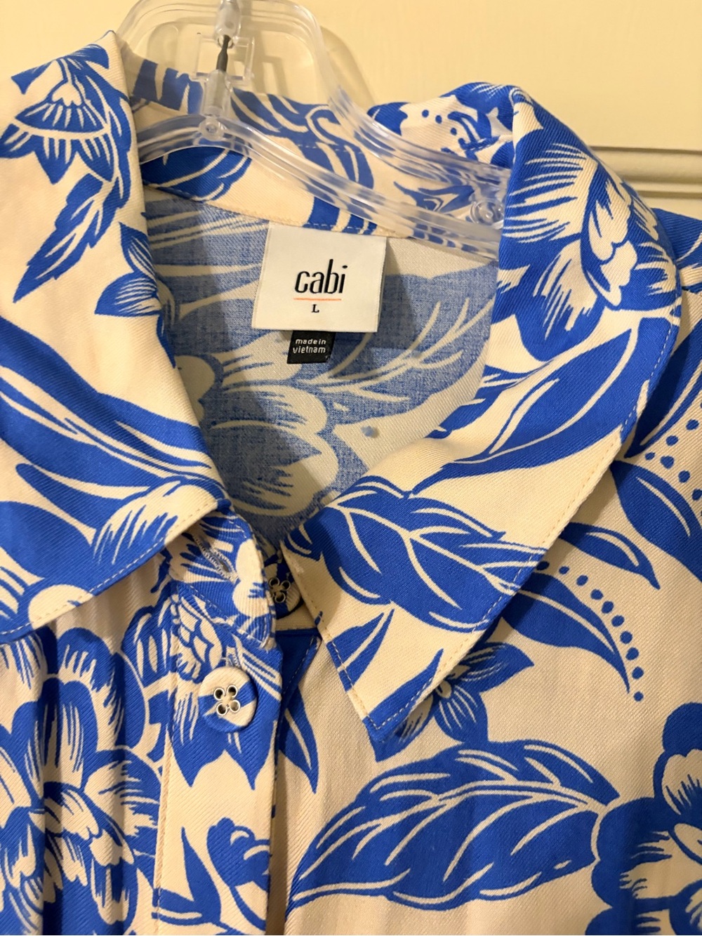 CAbi Blue Floral Button-Front Midi Dress - Picture 2 of 4